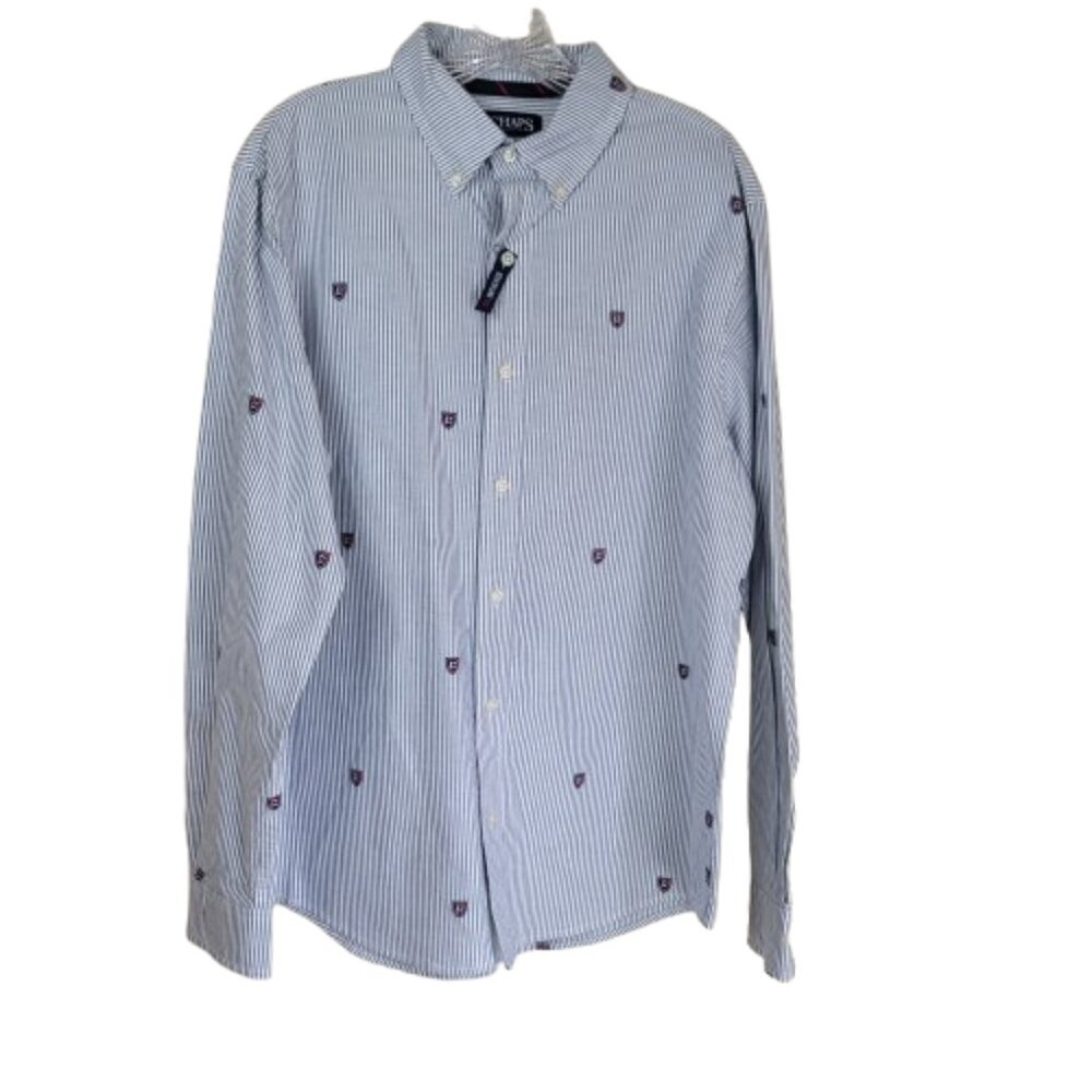 Chaps Heritage Striped Button Down Shirt Men's Large NWT Long Sleeve Casual